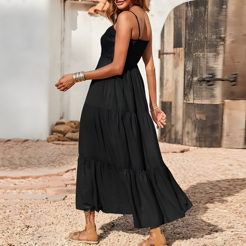 YARA SMOCKED MIDI – Luchtige Midi-jurk