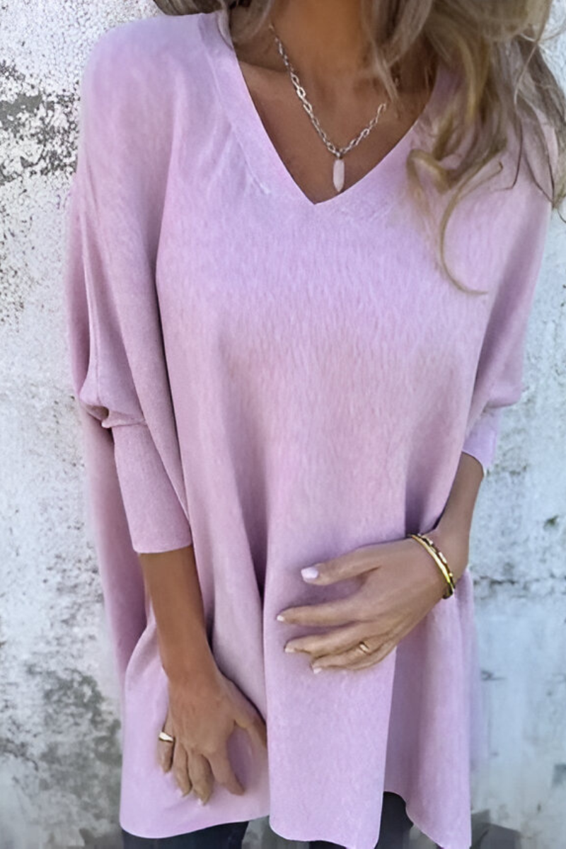 AMARA | Zachte Oversized Trui met V-hals – Stijl en Comfort in Één
