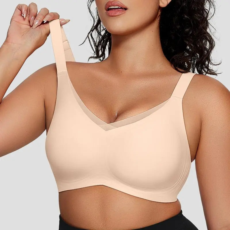 Damen Wireless BHs V Mesh Bequem Bralette Stützend