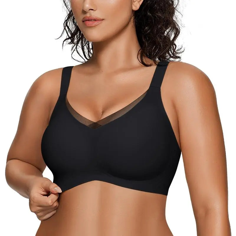Damen Wireless BHs V Mesh Bequem Bralette Stützend