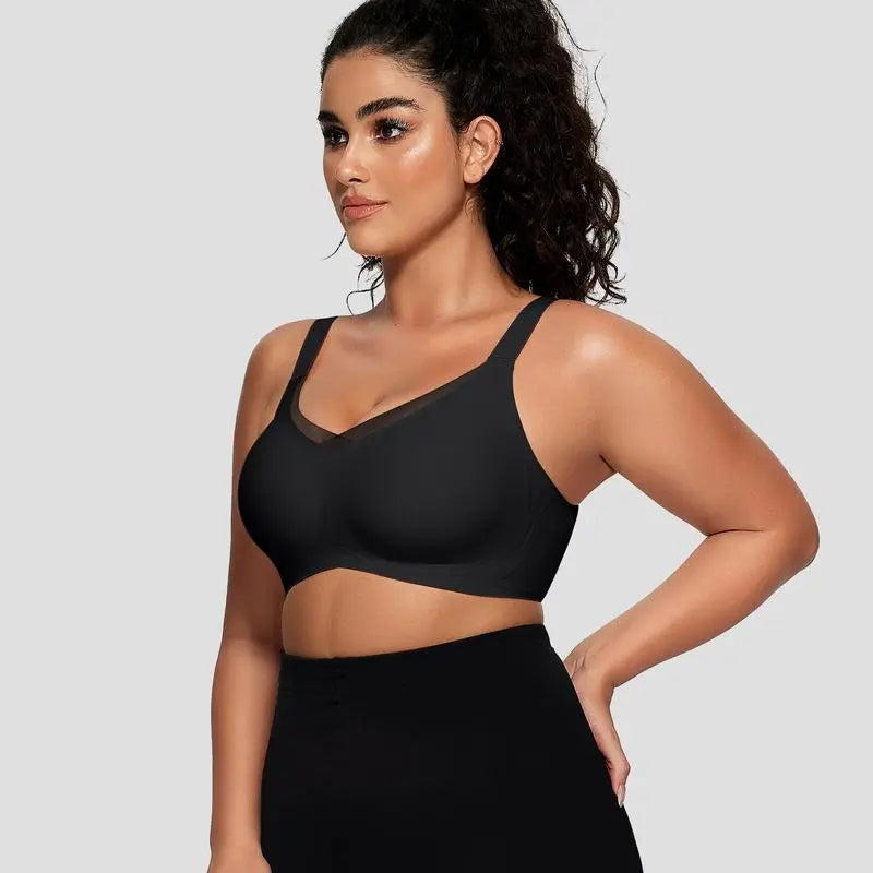 Damen Wireless BHs V Mesh Bequem Bralette Stützend