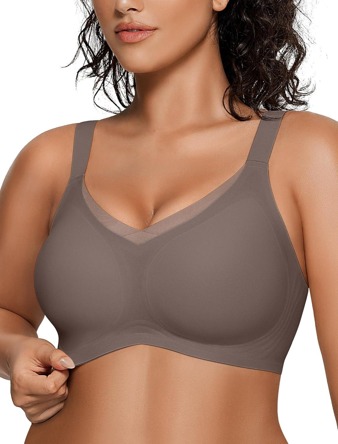 Damen Wireless BHs V Mesh Bequem Bralette Stützend