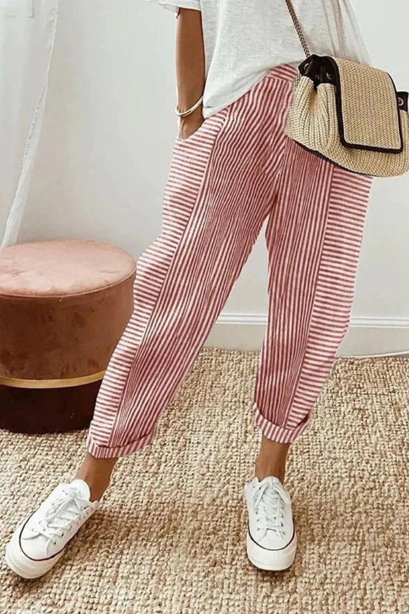 CAVANA | Casual Gestreepte Relaxte Broek
