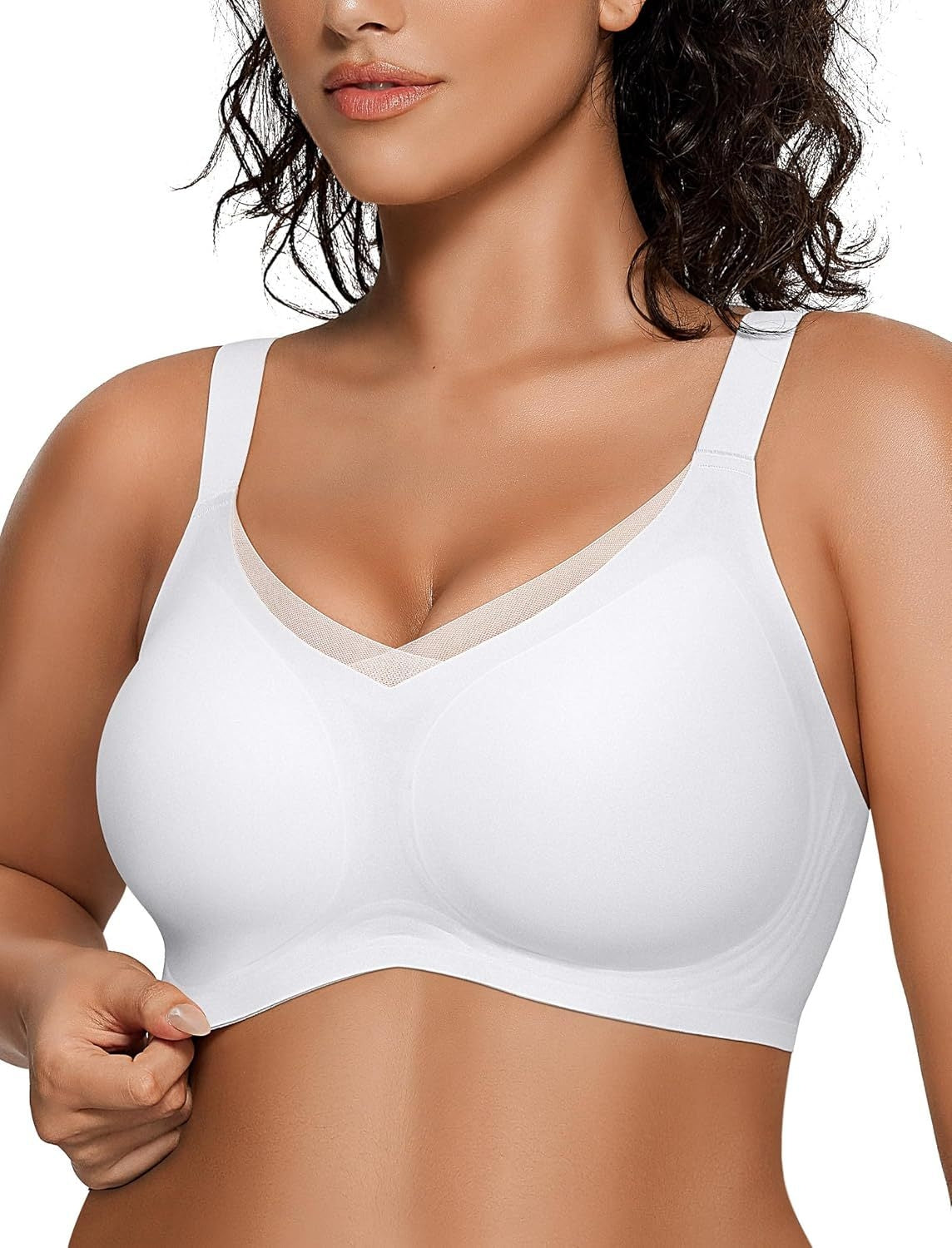 Damen Wireless BHs V Mesh Bequem Bralette Stützend