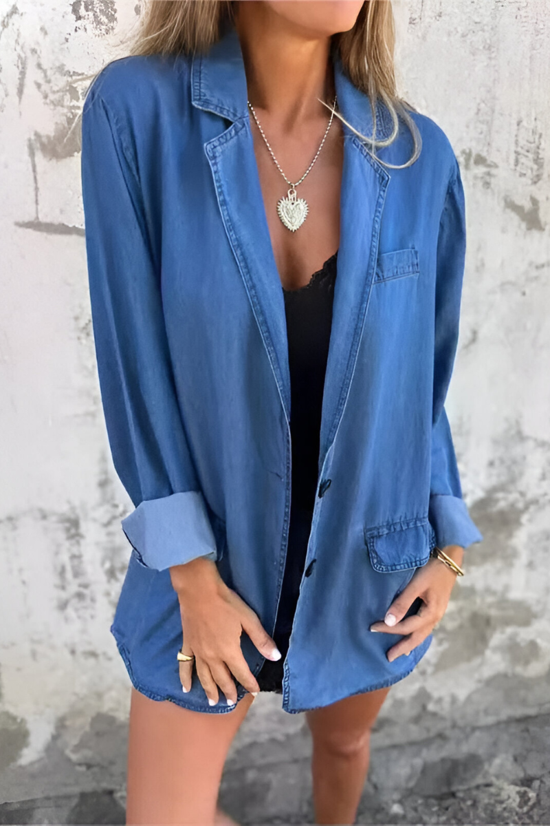 VERA | Denim-Look Oversized Hemd โ Tijdloze Stijl voor Elke Gelegenheid