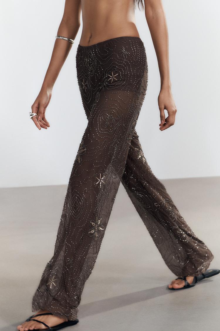 Kralen Mesh Broek met Kristallen