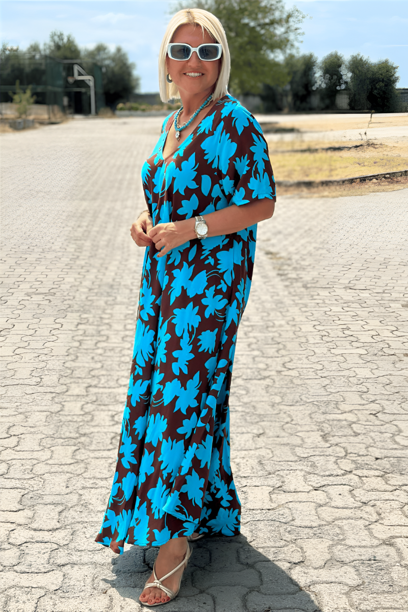 CLAIRELIA | Casual Bloemen V-hals Jurk