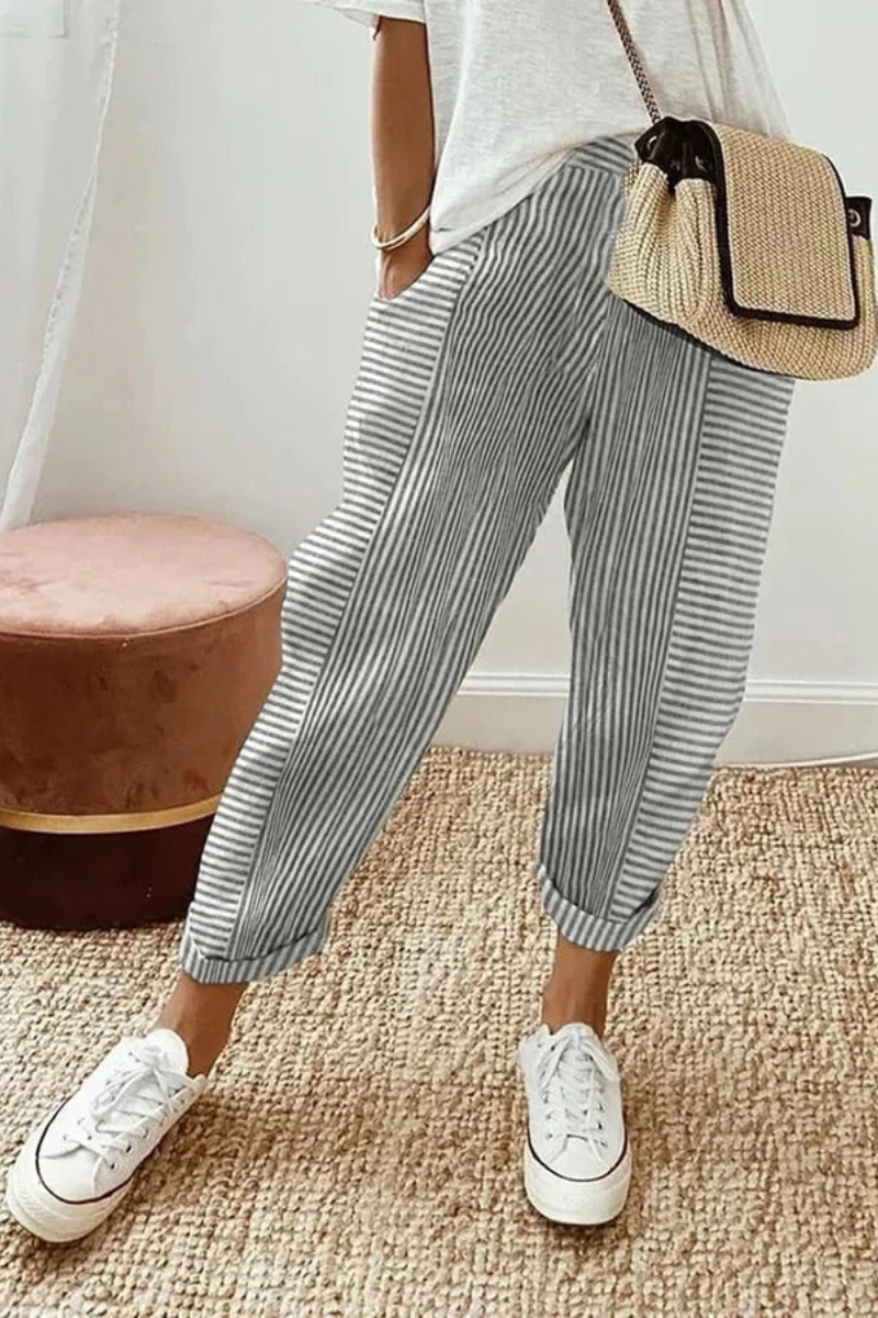 CAVANA | Casual Gestreepte Relaxte Broek