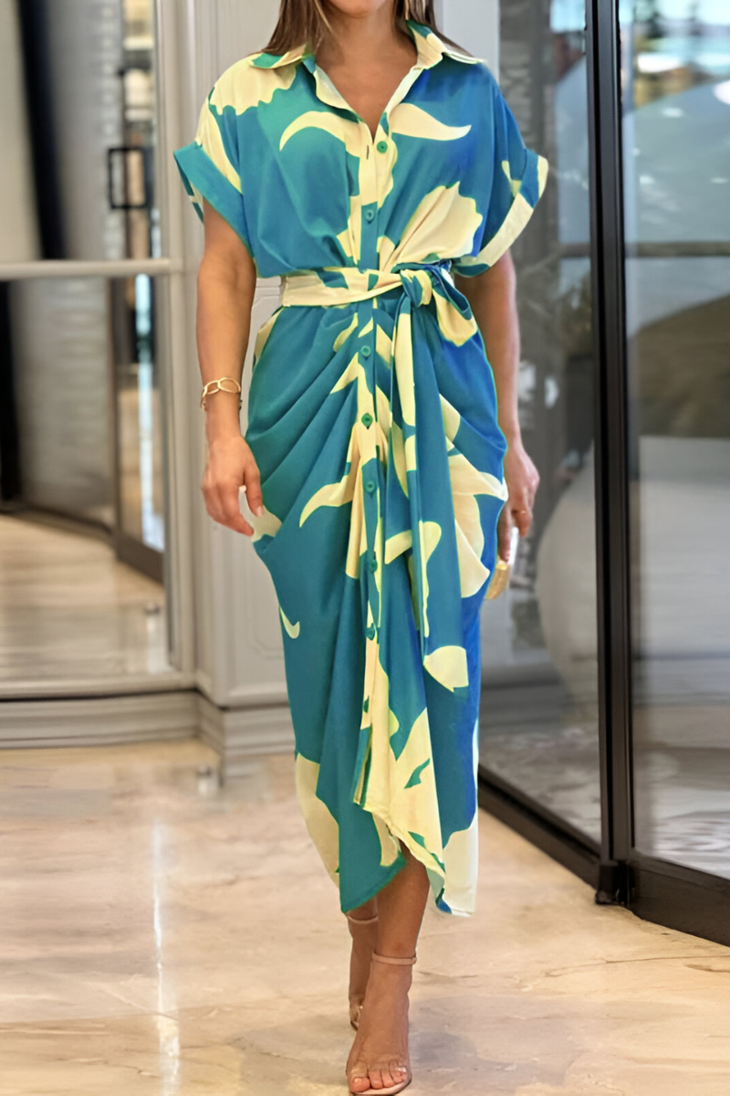 CLAIRELIA | Bloemenjurk met Ceintuur