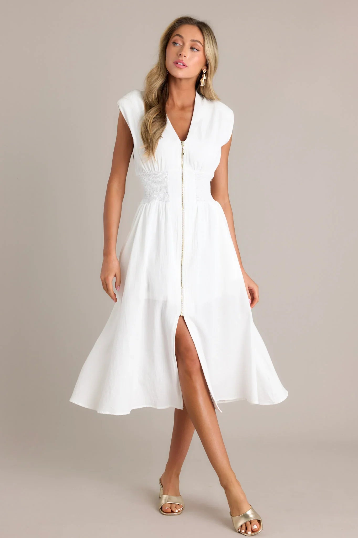 ELLARIA ZIP SLIT – Elegante Midi-jurk