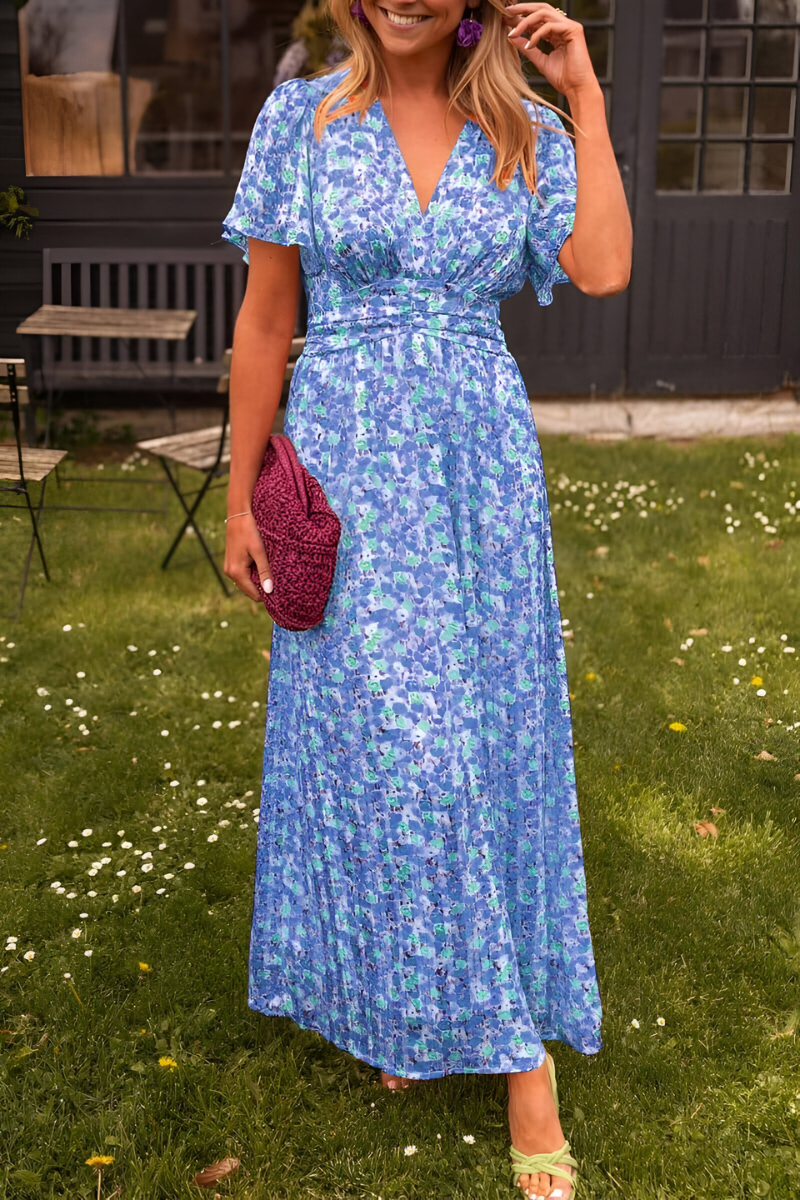 VEONA | V-hals Maxi-jurk