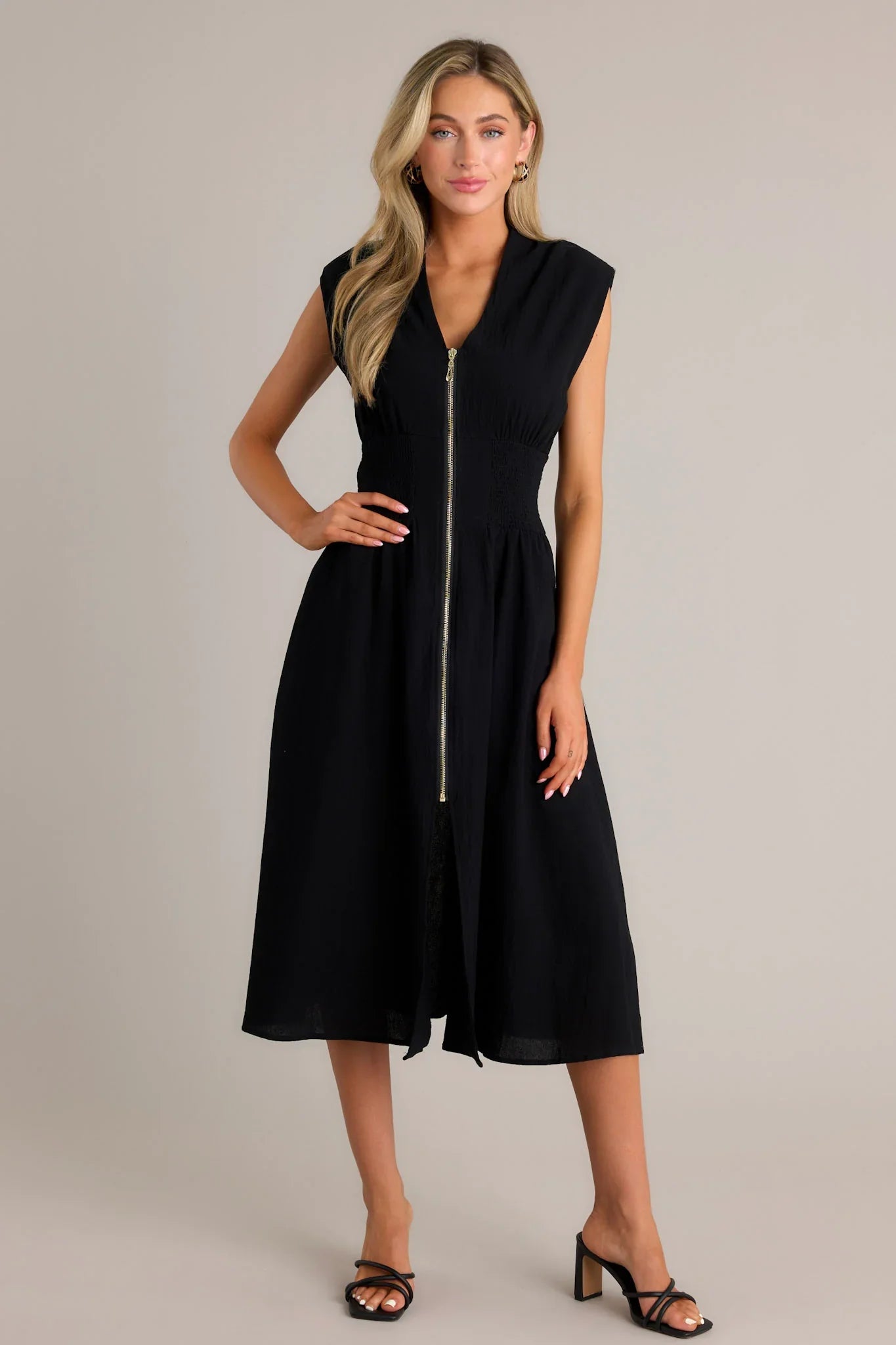 ELLARIA ZIP SLIT – Elegante Midi-jurk