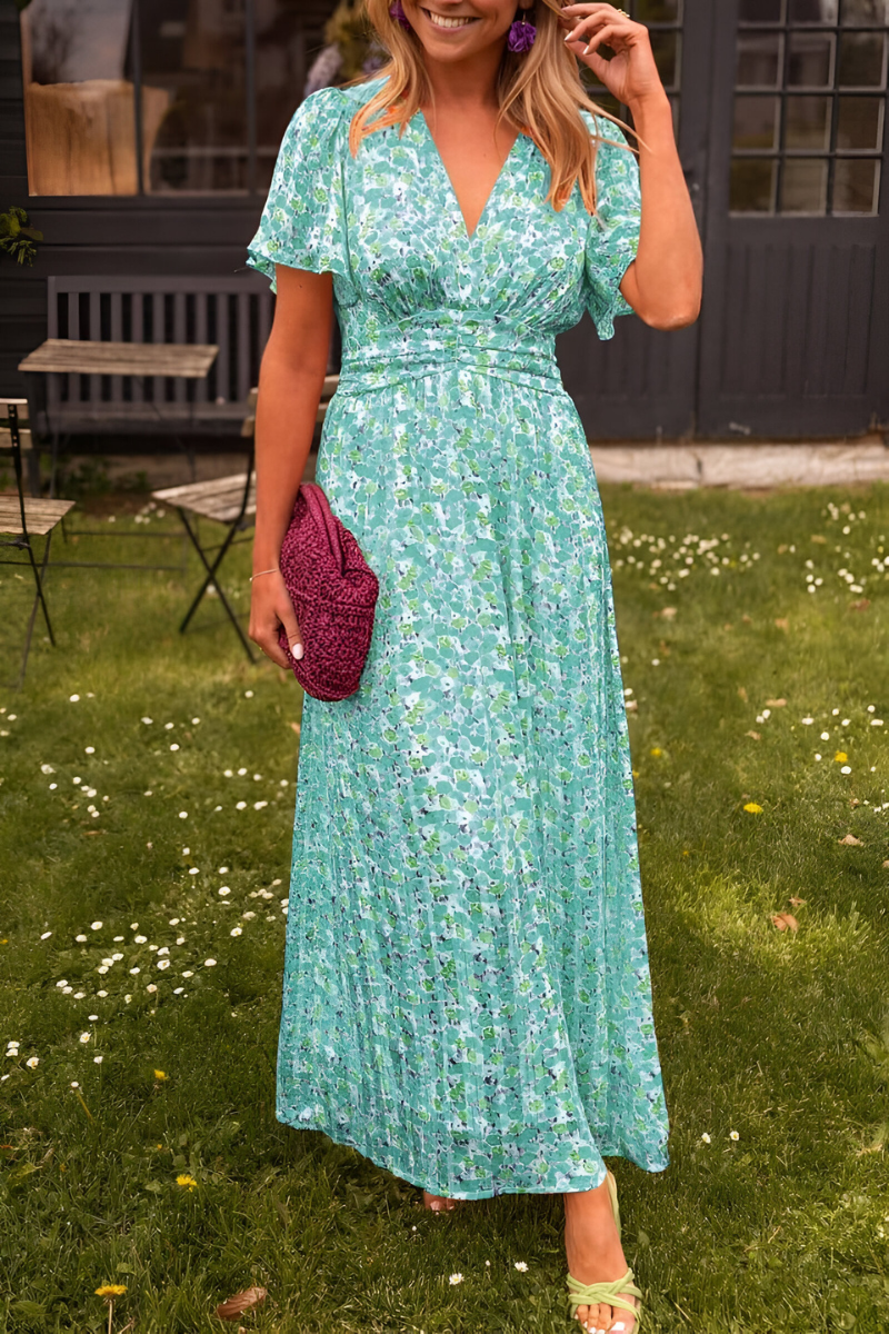 VEONA | V-hals Maxi-jurk