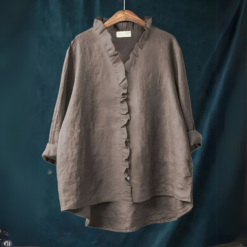 CLAIRELIA | Klassieke Ruches Blouse