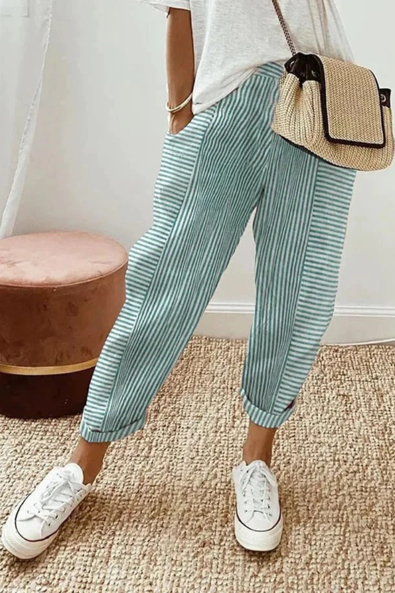 CAVANA | Casual Gestreepte Relaxte Broek