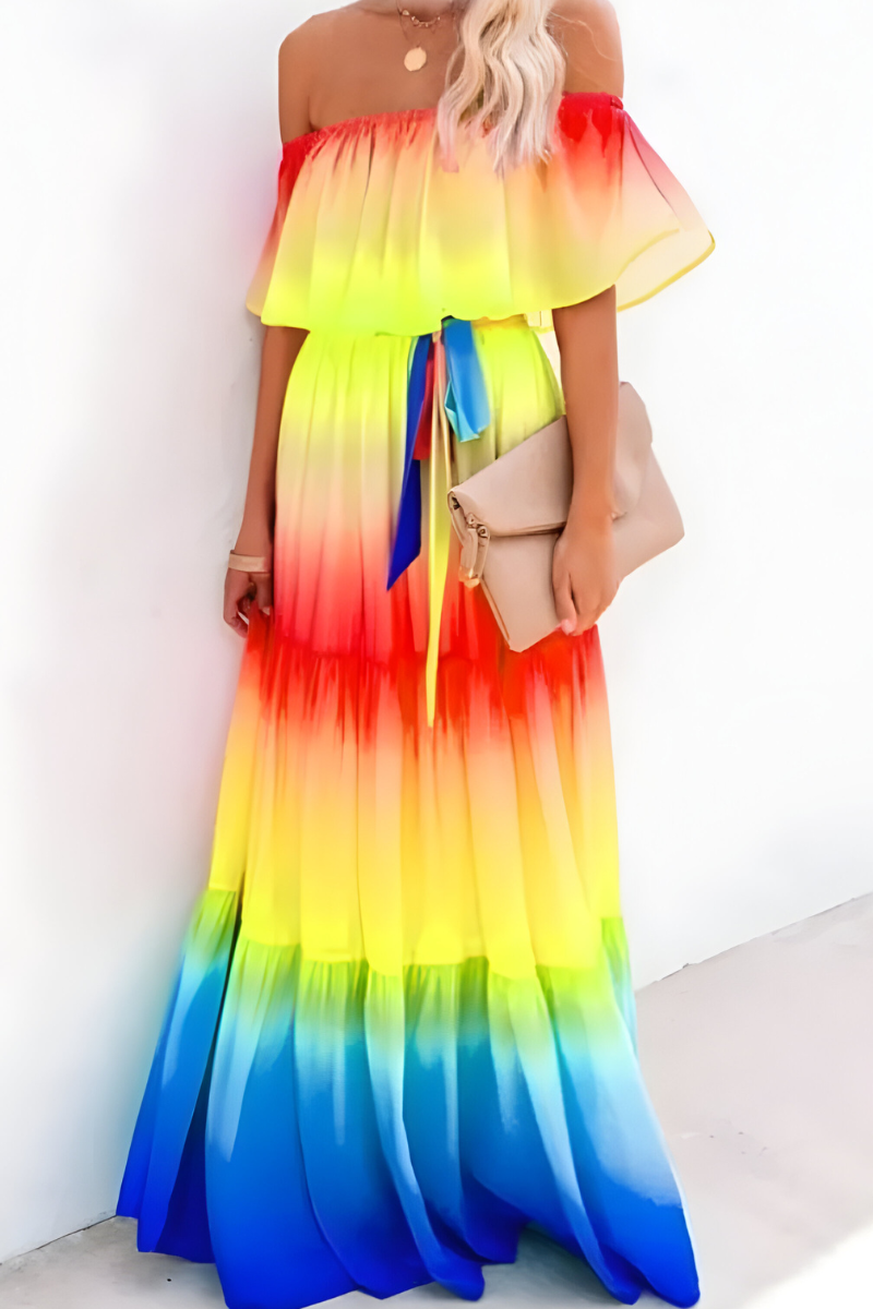 Islara DOT DRESS – Plus size off-shoulder zomerjurk met stippen