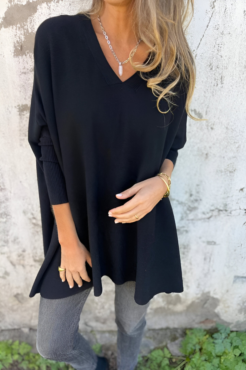 AMARA | Zachte Oversized Trui met V-hals – Stijl en Comfort in Één