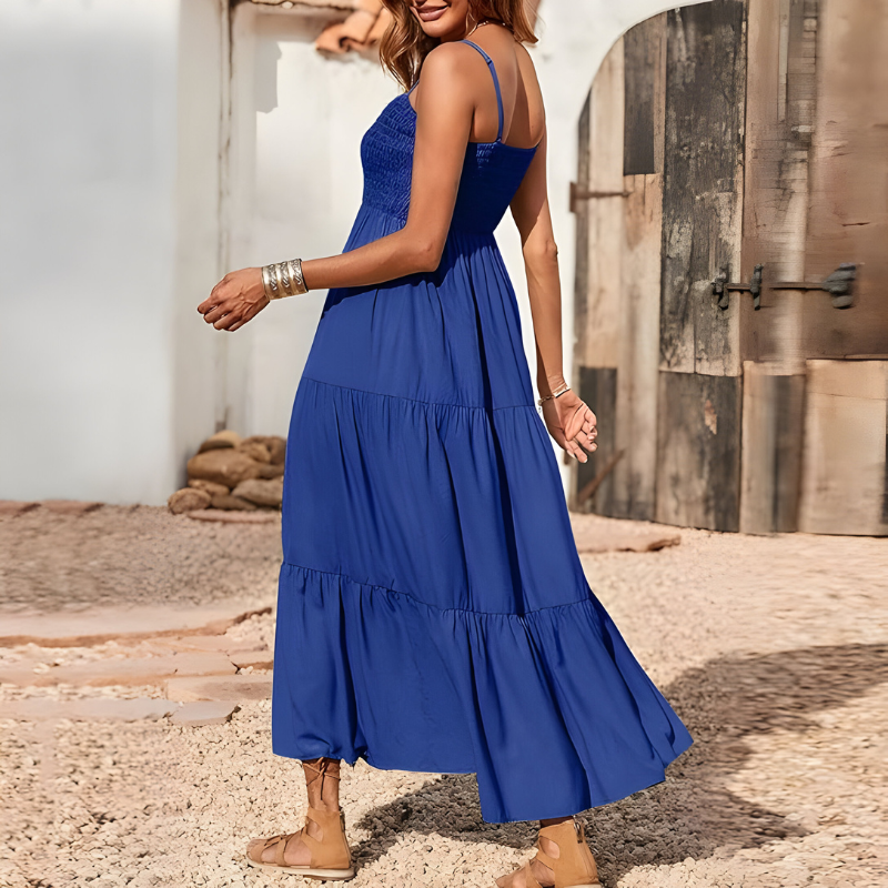 YARA SMOCKED MIDI – Luchtige Midi-jurk