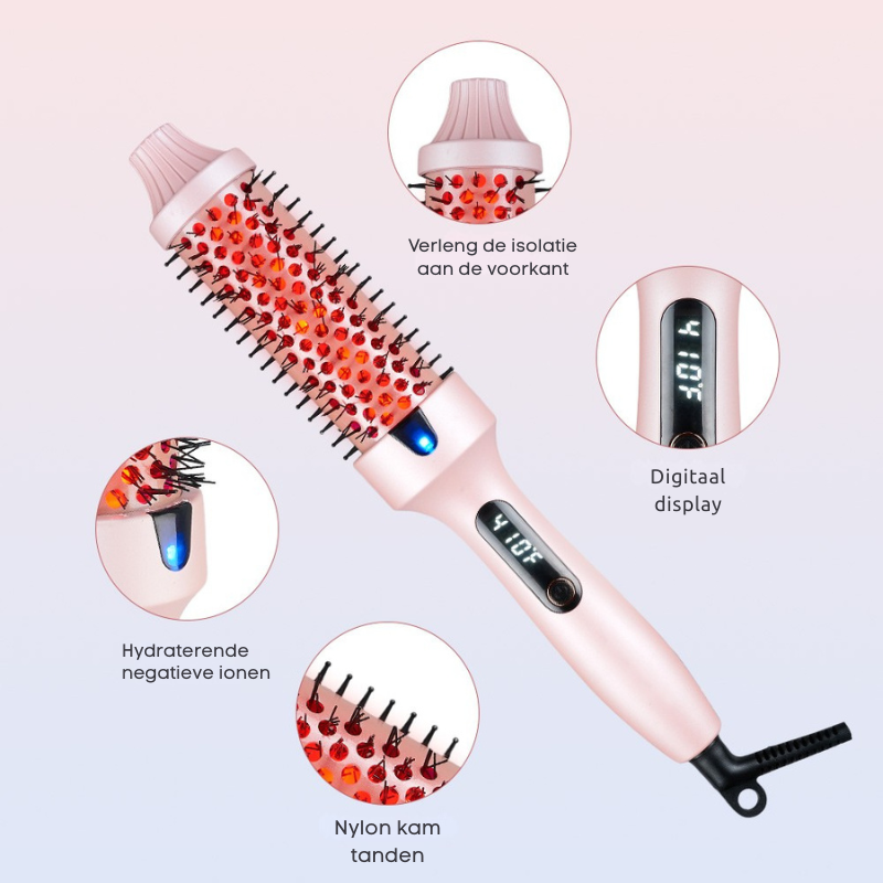 FRIZZFIX | 3-in-1-Thermobürste – Glätten, Locken & Frizz-freies Föhnen in einem Zug