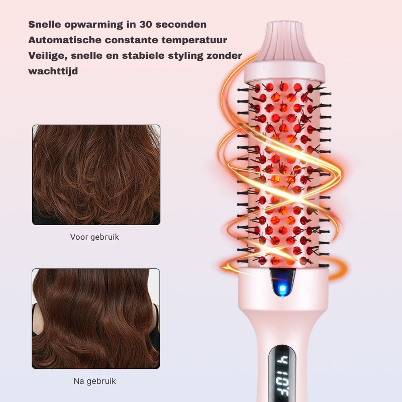 FRIZZFIX | 3-in-1-Thermobürste – Glätten, Locken & Frizz-freies Föhnen in einem Zug