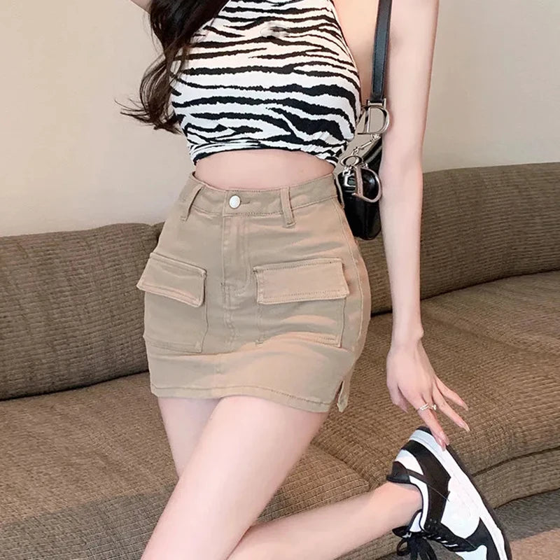 Faux Spijker Skorts
