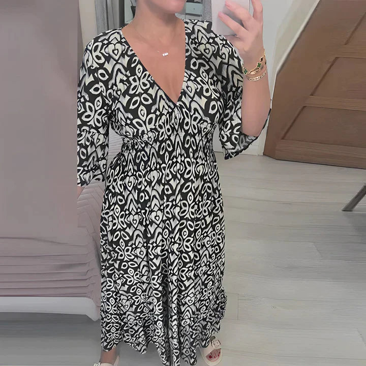 CLAIRELIA | Boho Chic V-hals Jurk