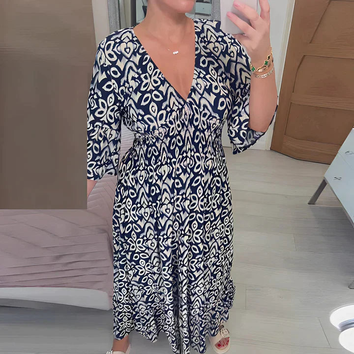 CLAIRELIA | Boho Chic V-hals Jurk