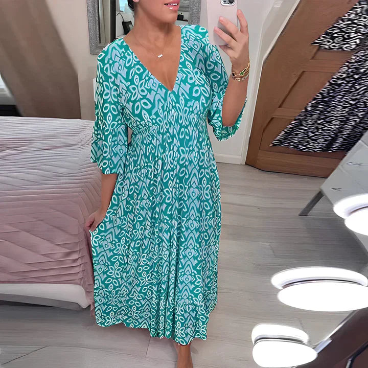 CLAIRELIA | Boho Chic V-hals Jurk