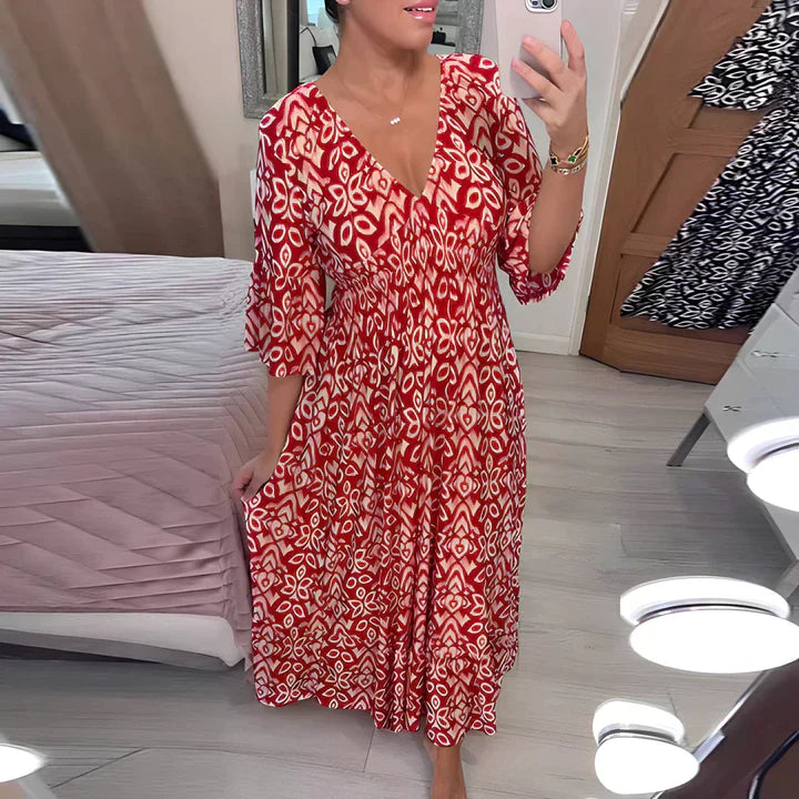 CLAIRELIA | Boho Chic V-hals Jurk