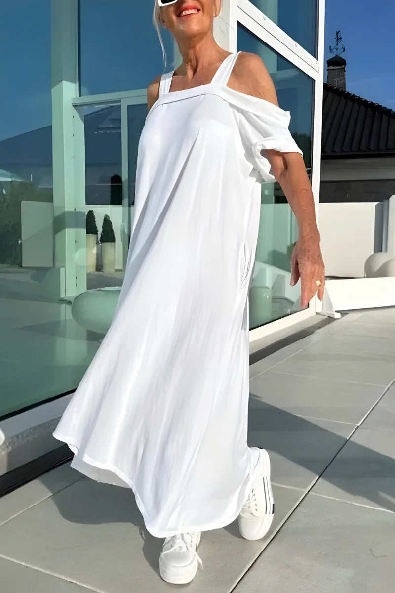 SUMMER TIFA | Lange Zomerjurk - Off-Shoulder