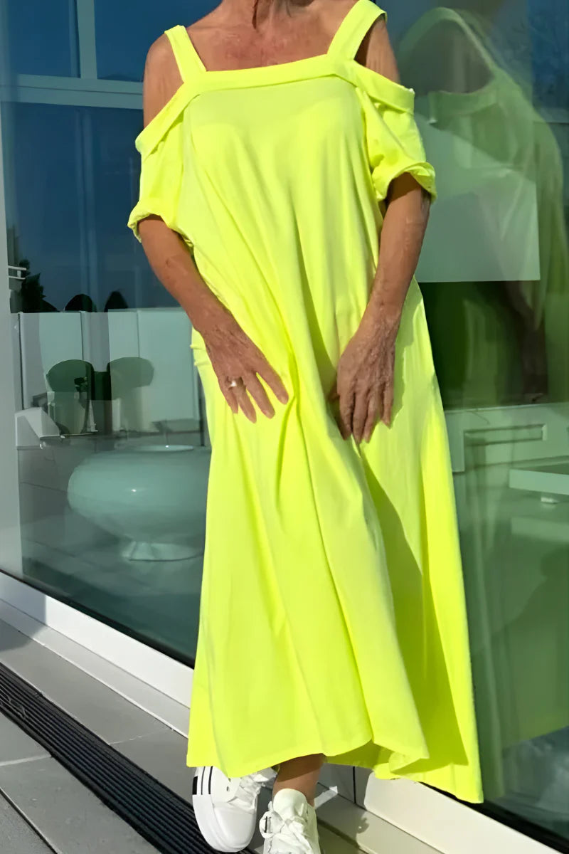 SUMMER TIFA | Lange Zomerjurk - Off-Shoulder