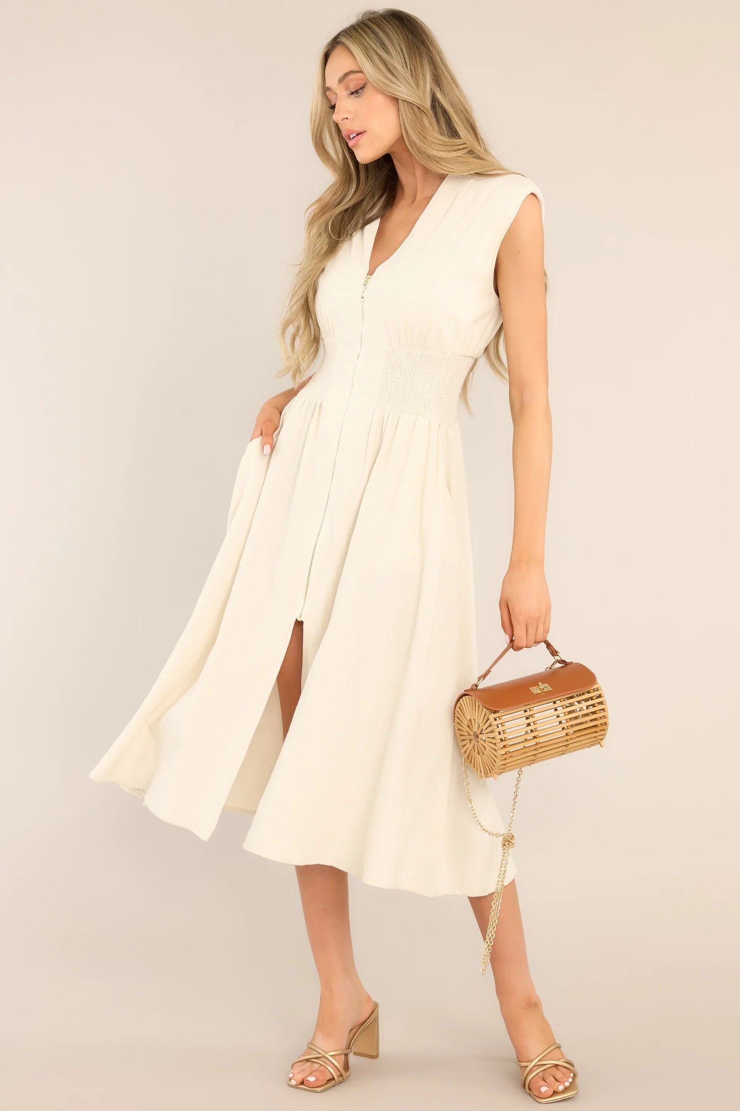 ELLARIA ZIP SLIT – Elegante Midi-jurk