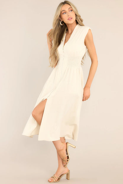 ELLARIA ZIP SLIT – Elegante Midi-jurk