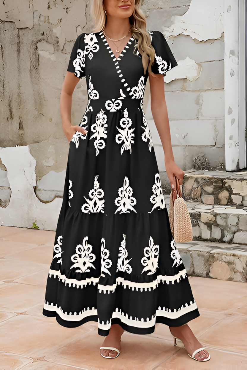 LIORA | Boho Mouwloze Maxijurk – Elegantie en Stijl voor Elke Gelegenheid