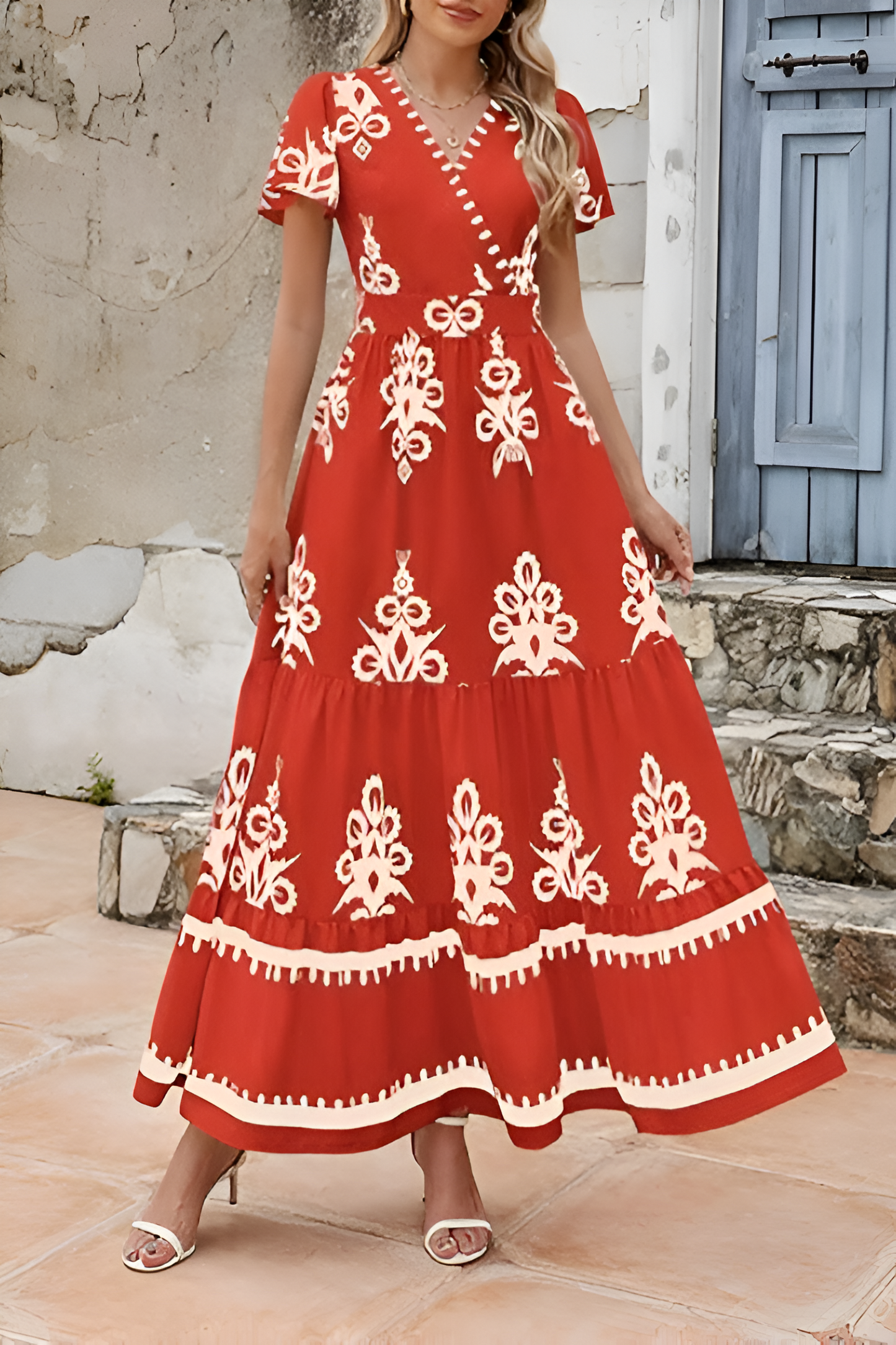 LIORA | Boho Mouwloze Maxijurk – Elegantie en Stijl voor Elke Gelegenheid