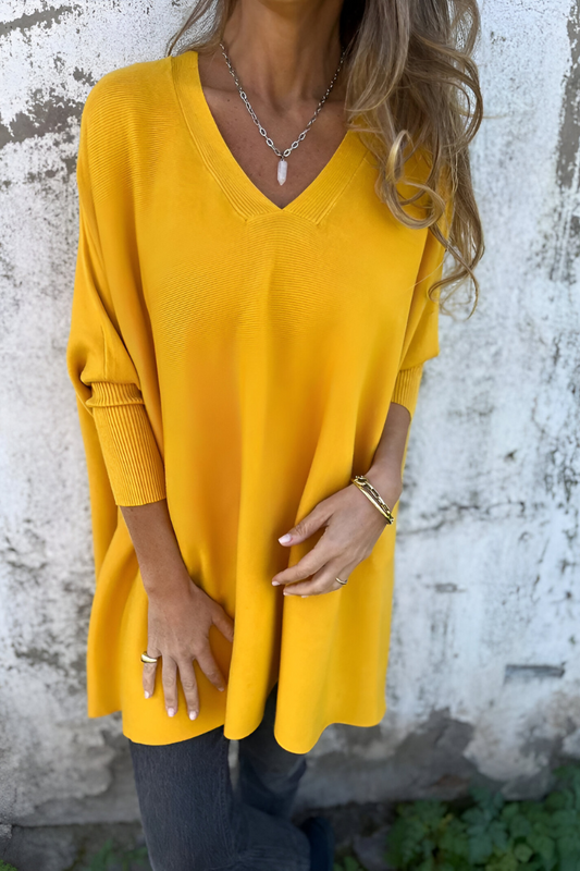 AMARA | Zachte Oversized Trui met V-hals – Stijl en Comfort in Één