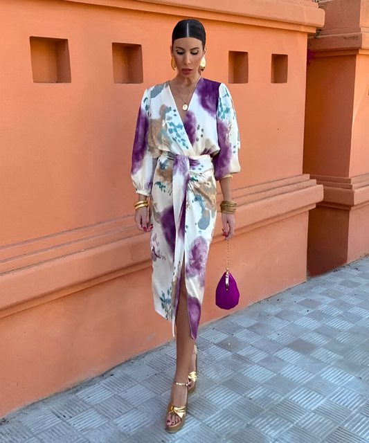 VIVEA | Chique Jurk met Abstracte Print
