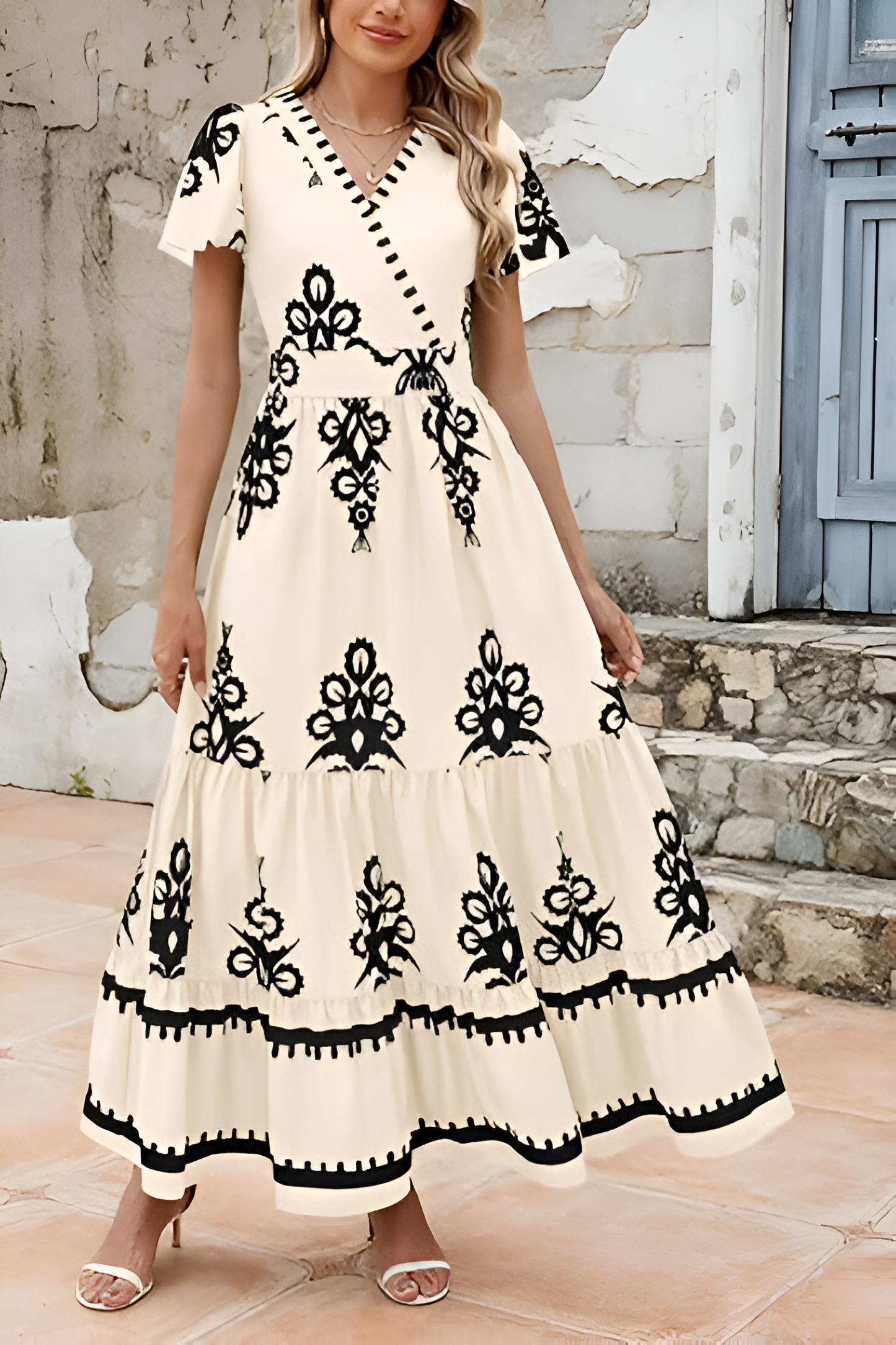 LIORA | Boho Mouwloze Maxijurk – Elegantie en Stijl voor Elke Gelegenheid
