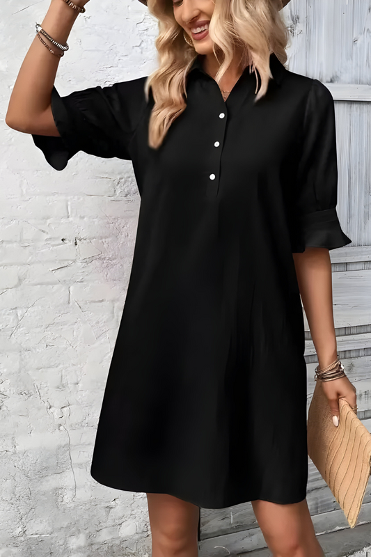 Islara SHIRT DRESS – Casual overhemdjurk met knopen en kraag