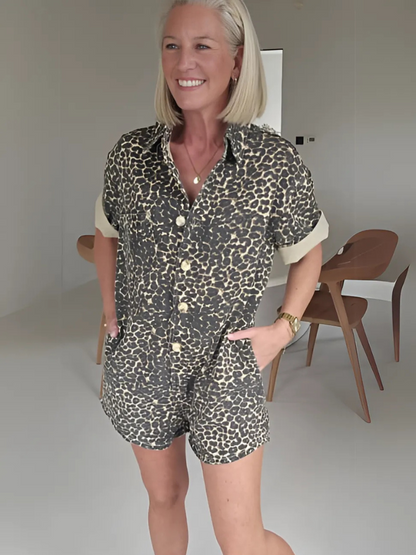 SÔL STUDIO | Mini Romper met Luipaardprint