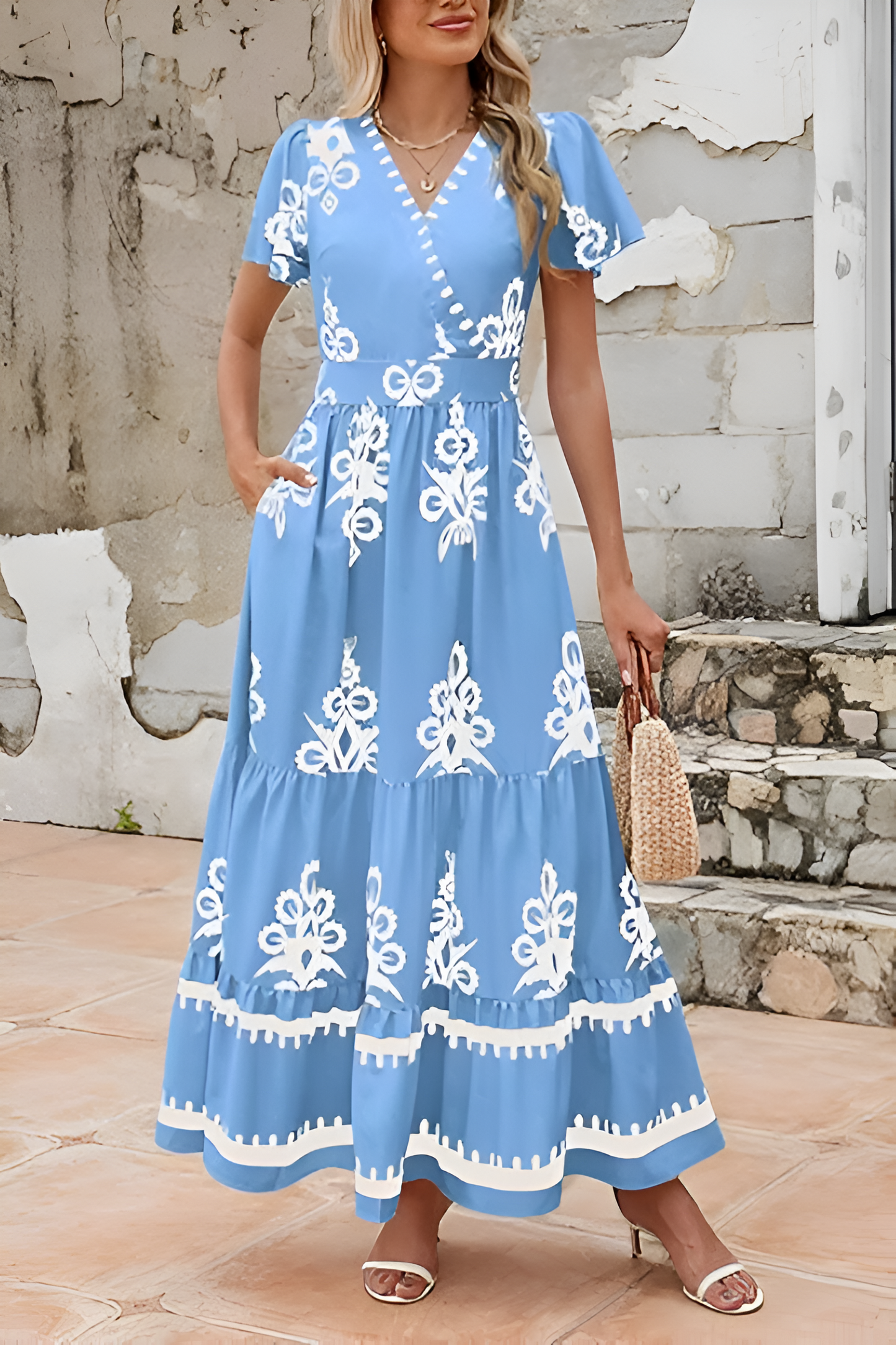 LIORA | Boho Mouwloze Maxijurk – Elegantie en Stijl voor Elke Gelegenheid