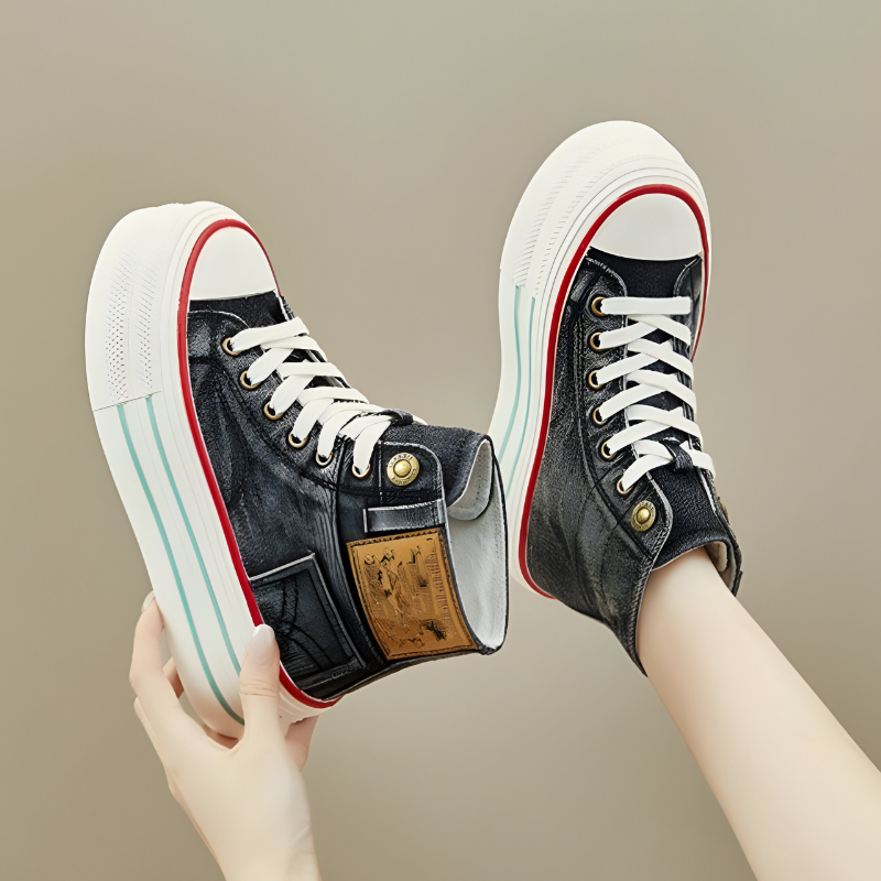 STRIDIA SNEAKERS | Orthopedische Hoge Sneakers met spijkerstof