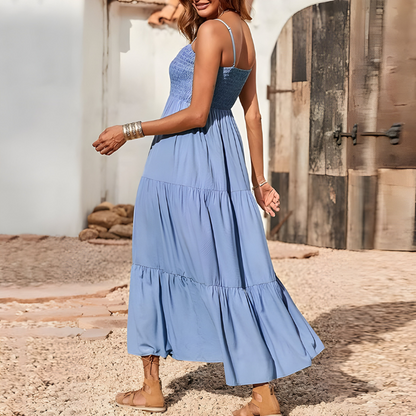 YARA SMOCKED MIDI – Luchtige Midi-jurk