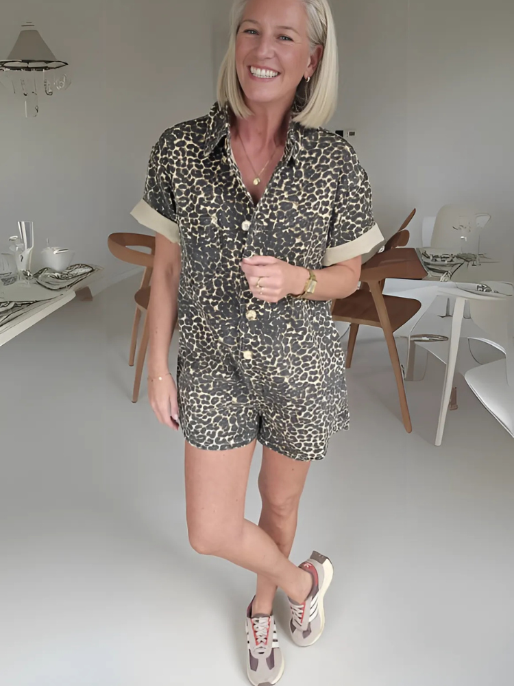 SÔL STUDIO | Mini Romper met Luipaardprint
