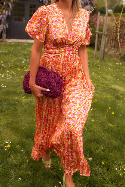 VEONA | V-hals Maxi-jurk