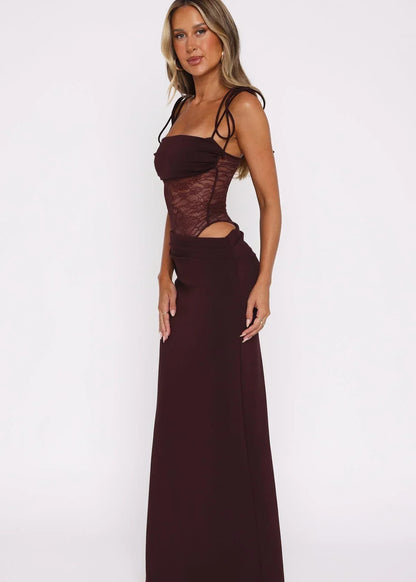 VEONA  | Maxi Jurk met Elegante Mesh Details