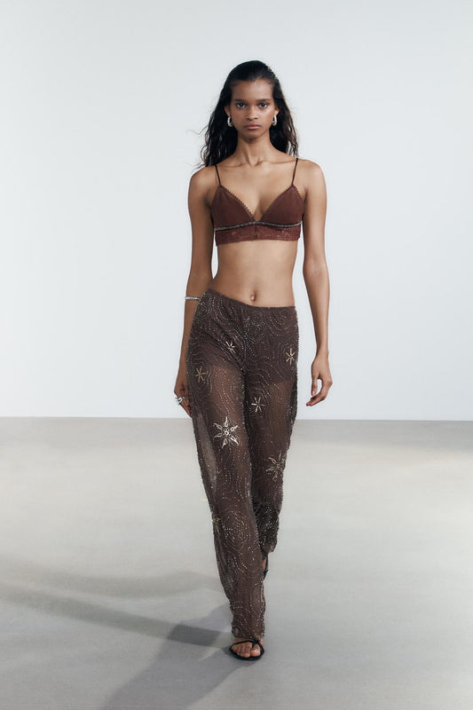 Kralen Mesh Broek met Kristallen