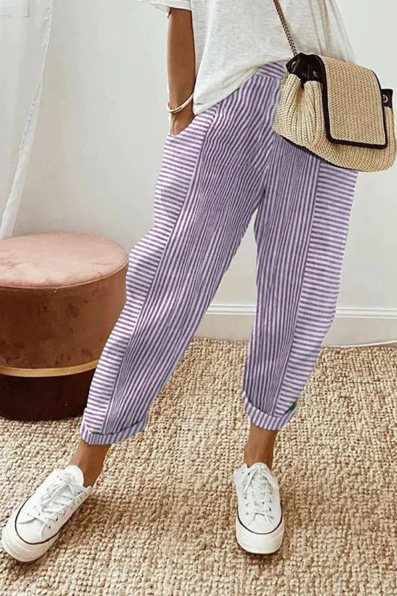 CAVANA | Casual Gestreepte Relaxte Broek