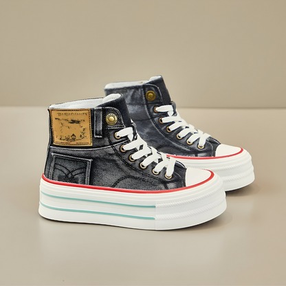 STRIDIA SNEAKERS | Orthopedische Hoge Sneakers met spijkerstof