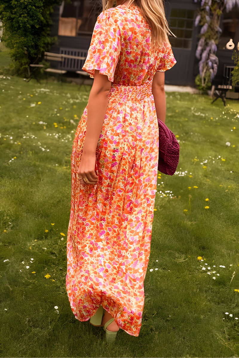 VEONA | V-hals Maxi-jurk